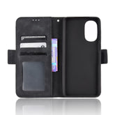 IDEWEI Card slot Case for MOTO G82 5G Stand Flip Case Cover for MOTO G82 5G Retro magnetic Phone shell Wallet phone case with Card Slots Black
